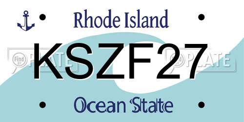 KSZF27 Rhode Island License Plate