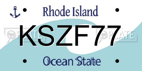 KSZF77 Rhode Island License Plate