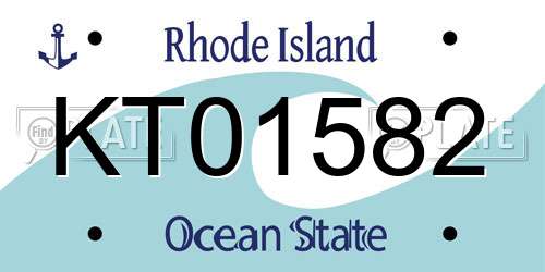 KT01582 Rhode Island License Plate