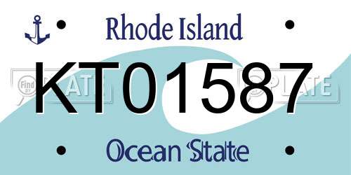 KT01587 Rhode Island License Plate