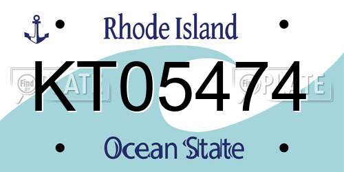 KT05474 Rhode Island License Plate