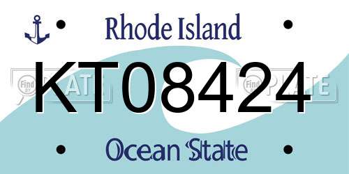 KT08424 Rhode Island License Plate