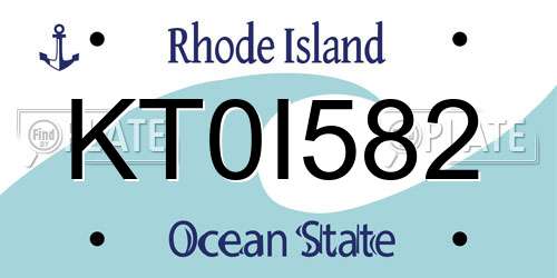 KT0I582 Rhode Island License Plate