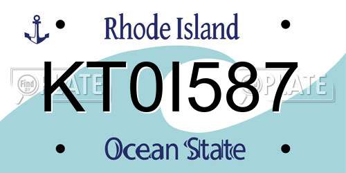 KT0I587 Rhode Island License Plate