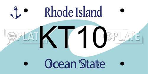 KT10 Rhode Island License Plate