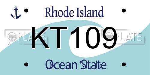 KT109 Rhode Island License Plate