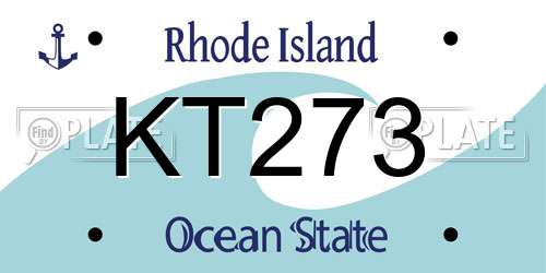 KT273 Rhode Island License Plate
