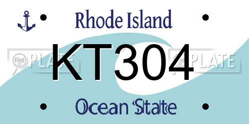 KT304 Rhode Island License Plate