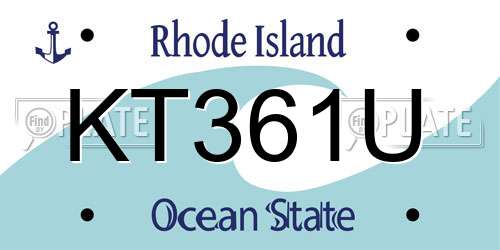 KT361U Rhode Island License Plate
