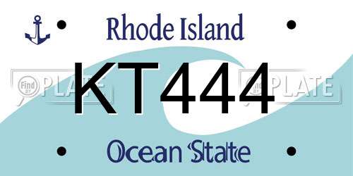 KT444 Rhode Island License Plate