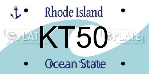 KT50 Rhode Island License Plate