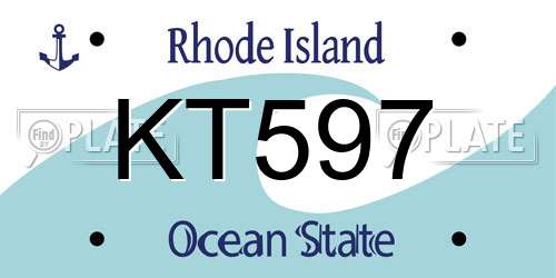 KT597 Rhode Island License Plate