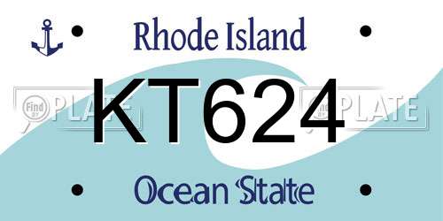 KT624 Rhode Island License Plate