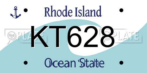 KT628 Rhode Island License Plate
