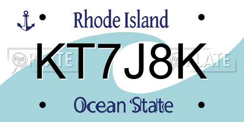 KT7J8K Rhode Island License Plate