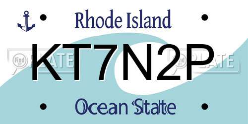 KT7N2P Rhode Island License Plate