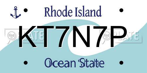 KT7N7P Rhode Island License Plate