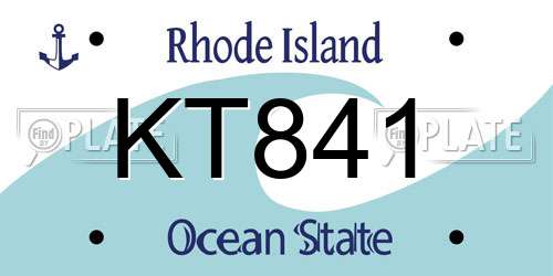 KT841 Rhode Island License Plate