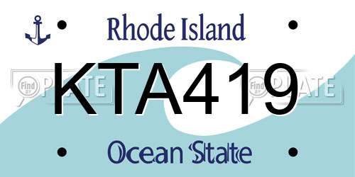 KTA419 Rhode Island License Plate