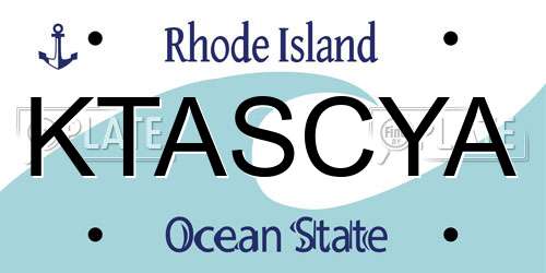 KTASCYA Rhode Island License Plate