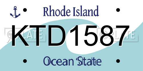 KTD1587 Rhode Island License Plate