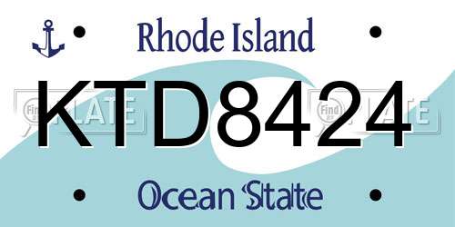 KTD8424 Rhode Island License Plate