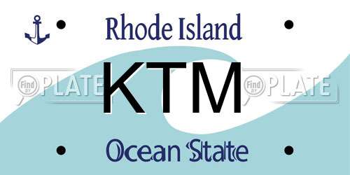 KTM Rhode Island License Plate