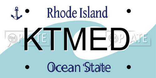 KTMED Rhode Island License Plate