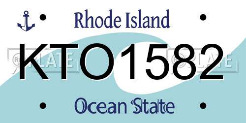 KTO1582 Rhode Island License Plate