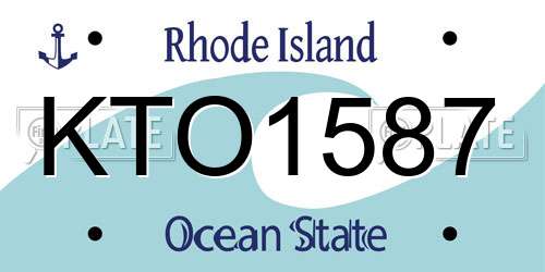 KTO1587 Rhode Island License Plate