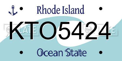 KTO5424 Rhode Island License Plate