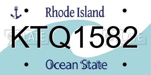 KTQ1582 Rhode Island License Plate