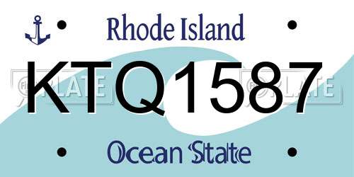 KTQ1587 Rhode Island License Plate