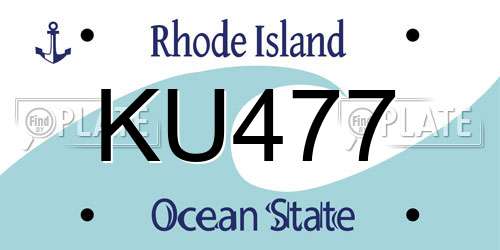 KU477 Rhode Island License Plate