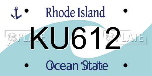 KU612 Rhode Island License Plate