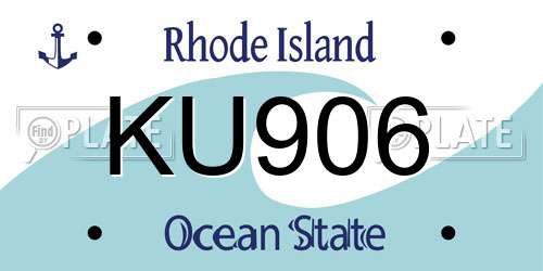 KU906 Rhode Island License Plate