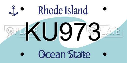 KU973 Rhode Island License Plate