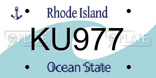 KU977 Rhode Island License Plate