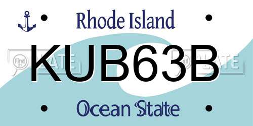KUB63B Rhode Island License Plate