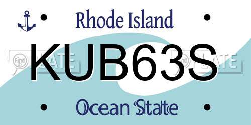 KUB63S Rhode Island License Plate