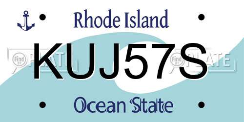 KUJ57S Rhode Island License Plate