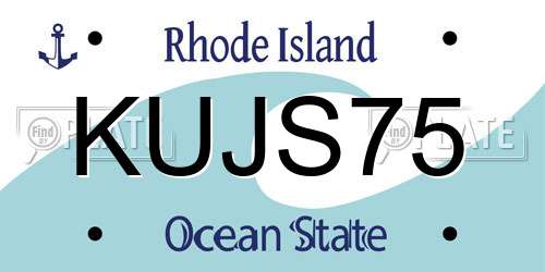 KUJS75 Rhode Island License Plate