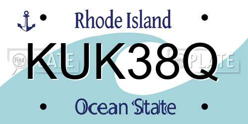 KUK38Q Rhode Island License Plate