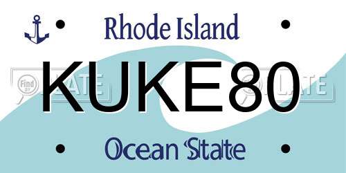 KUKE80 Rhode Island License Plate