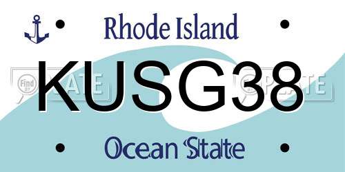KUSG38 Rhode Island License Plate