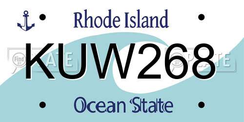 KUW268 Rhode Island License Plate