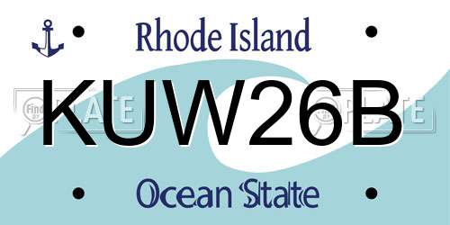 KUW26B Rhode Island License Plate