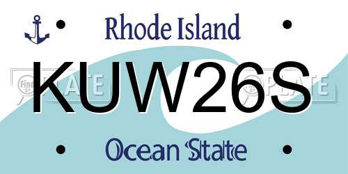 KUW26S Rhode Island License Plate