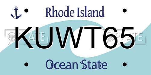 KUWT65 Rhode Island License Plate