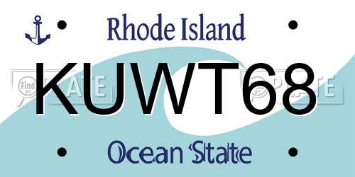 KUWT68 Rhode Island License Plate